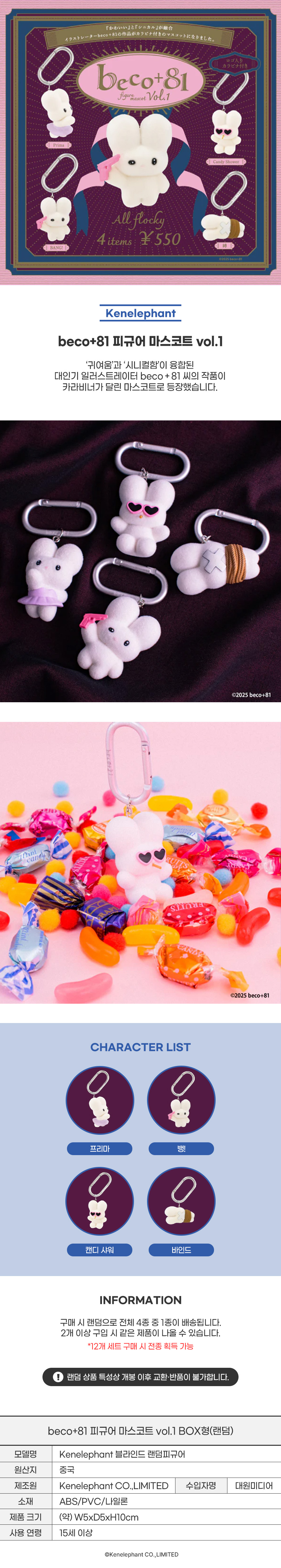 [켄 엘리펀트] beco+81 피규어 마스코트 vol.1 BOX형(랜덤)